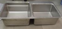 Lavabo doble de una pieza del ángulo del indicador R20 del molde 18 del fregadero de cocina SUS304