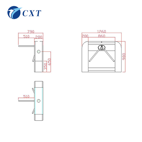 Bi-directional Tripod Turnstile Gate DC Brushless Motor 35p/m Throughput