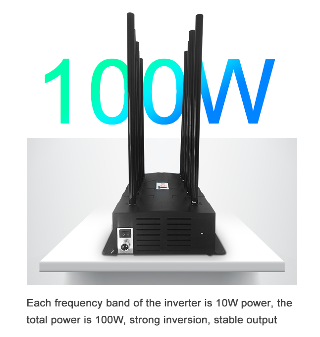 200-400 квадрат измеряет сжимать Jammers сигнала блокатора сигнала WiFi Jammer канала настольные 100W RF 5G ряда 10