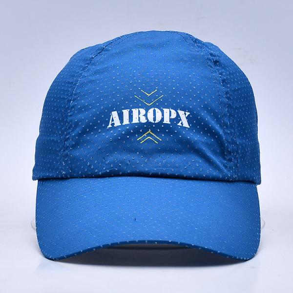 Chapéus de nylon do golfe do poliéster do algodão de nylon ajustável azul da curvatura do metal do Webbing do Snapback para atividades exteriores