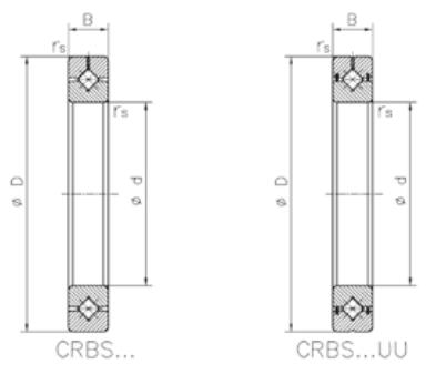 CRBS 1108 UUCC0P5  industrial robot crossed cylindrical roller bearing 110X126X8mm