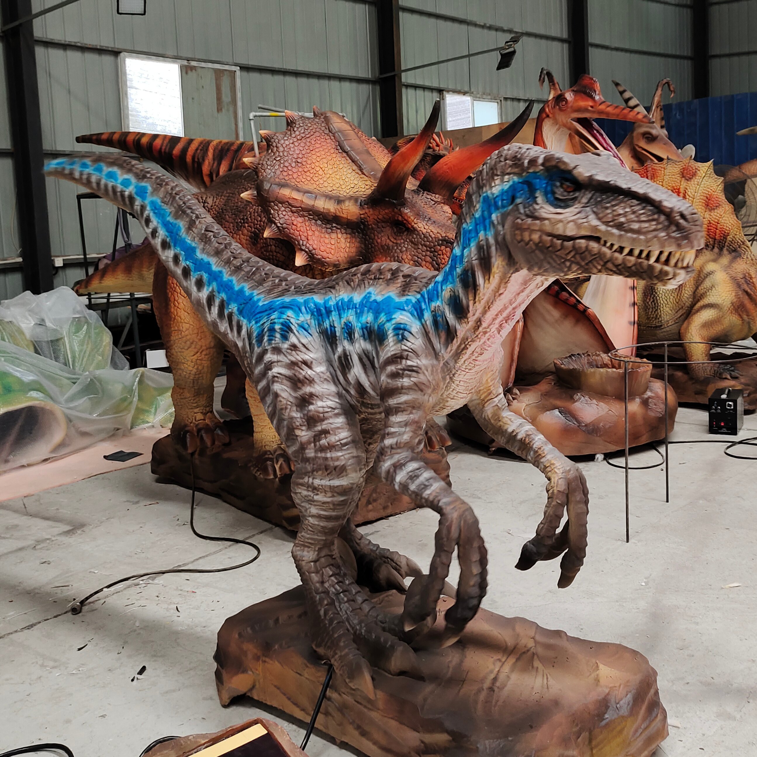 High-quality Jurassic Park Animatronic Realistic Dinosaur Velociraptor