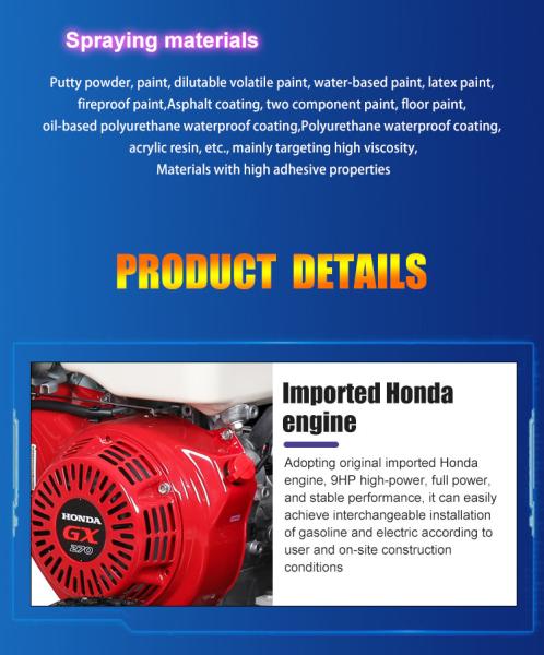 Electric Gas Diesel Waterproof Coating Spray Machine Epoxy Polyurethane Sprayer