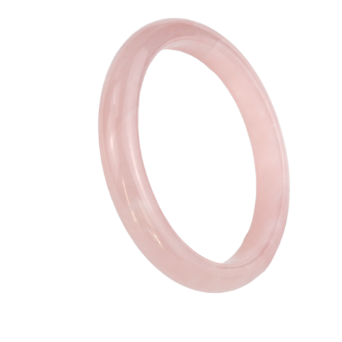 Polished Technique Large Size Gemstone Women Jade Love Bangles Bracelets with Rose Quartz Bangles Charms