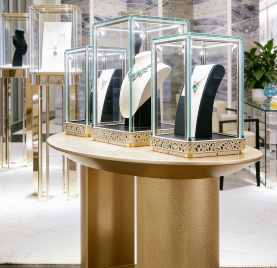 Luxury Jewelry Display Cabinet with LED Lighting and Customizable Design for Durable and Easy Clean Boutique Displays
