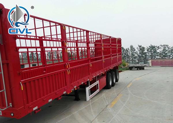 Fence Cargo Semi Trailer Trucks 3 Axle Fuwa Axles 40ft Semi Trailers