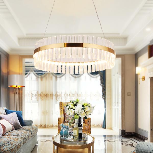 Black Gold Modern Pendant Light  Round Crystal Pendant Light 50 / 60hz