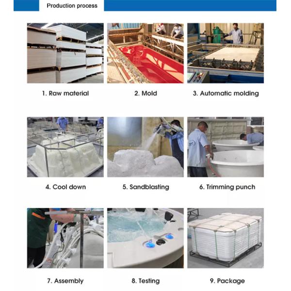ушат джакузи Ванная комната 240V, крытое 5 человек джакузи водоворота 5.5KW