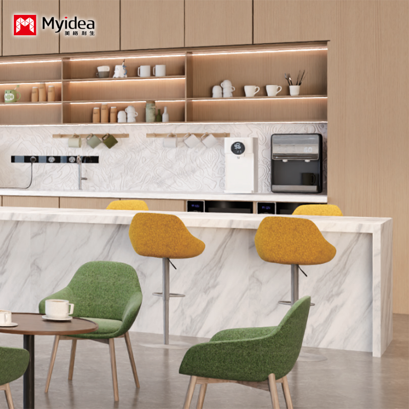 Commercial-Grade Luxury Fabric Bar Stool with Durable Polished Stainless Steel Pedestal for Office Buildings Home Bars Kitchens