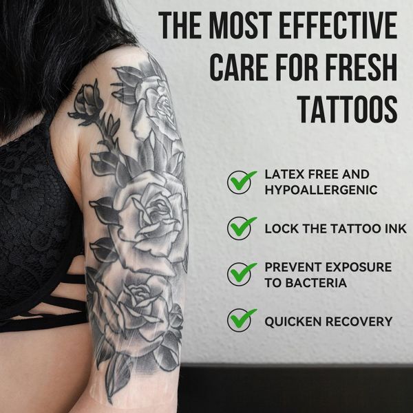 Custom Printed PU Tattoo Protection Film Skin Safe Transfer Film For Body 20cmx10m