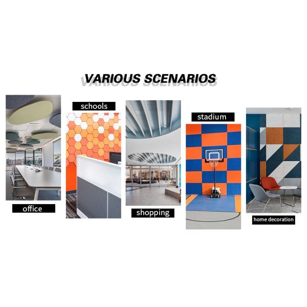 Eco Friendly PET Polyester Fiber Acoustic Panel Hotel 3D Wall Panel
