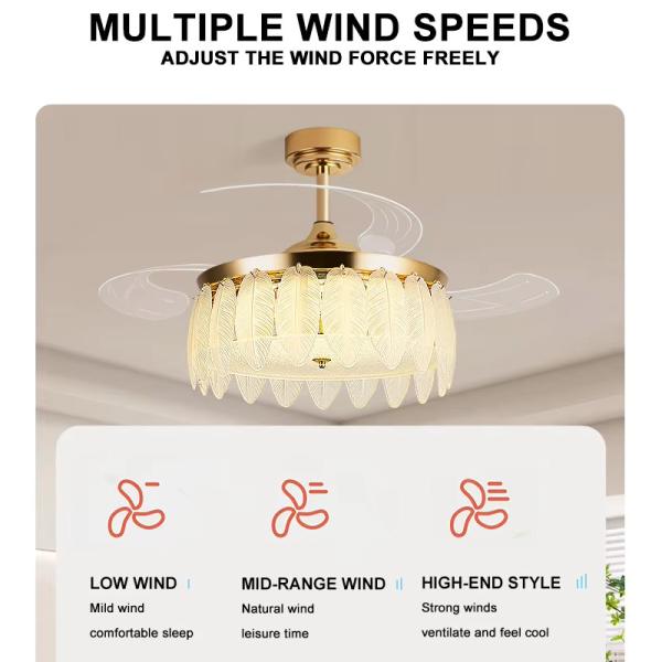 Bladeless LED Ceiling Fan Light , LED Crystal Ceiling Fan With Light And Remote