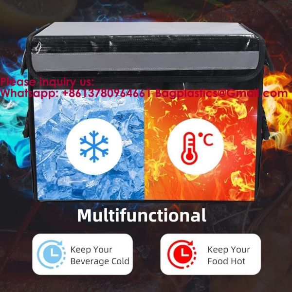 Custom Logo Commercial Thermal Waterproof Food Delivery Bag Backpack For Pizza Hot Just Eat With Backlight For Scooter Large Storage Portable Delivery Bag Waterproof Fast Food For Catering Packaging