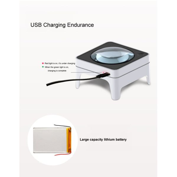 3X Magnification K9 Optical LensLed Industrial ABS Detection High Power Dome Magnifier