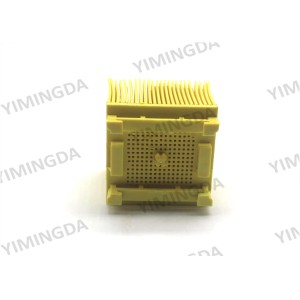 Nylon Square Foot Brush Yellow Color Auto Cutter Bristle 50 * 50 *43mm For Orox