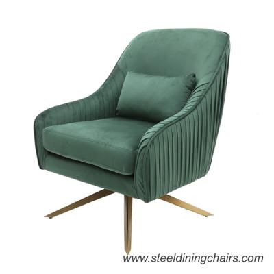 Stainless Steel Base Revolving Leisure Accent 68cm 90CM Metal Frame Armchair