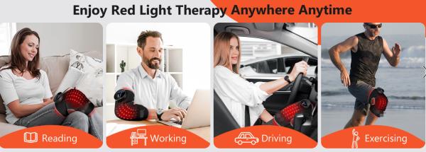 Infrared LED Knee Brace with Vibration & Heat – 660/850nm Red Light Therapy Device for Arthritis, Injury Recovery & Pain Management
