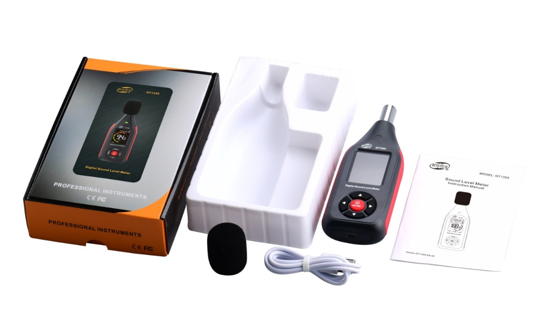 Data Record Sound Level Meter GT1355 GT1355A GT1355B with Color Screen Three Color Light Alarm