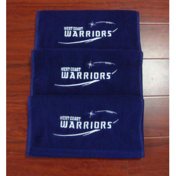 100% cotton Small MOQ blue color gym/sport/golf towel with custom brand logo