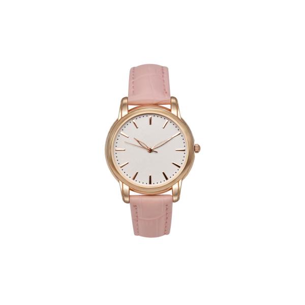 30MM Diameter Alloy Women Quartz Watches Hardened Glass With PU Leather Strap