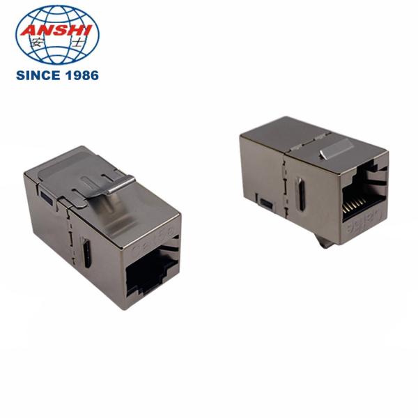 Fêmea trapezoide Inline do ftp 8P8C do acoplador RJ45 Jack ANSHI Cat5E STP