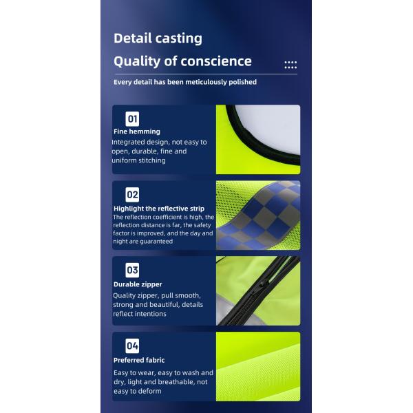 Customized Men's Reflective Jacket Soft shell Work wear Coat for Outdoor Safety Apparel