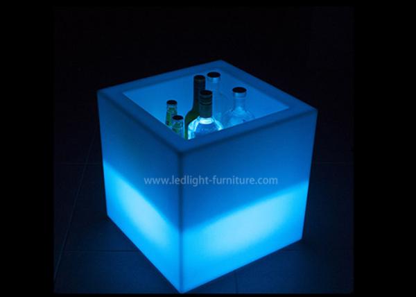 Rechargeable Polyethylene LED Cube Light 40cm Ice Bucket Cooler For Bottle Display