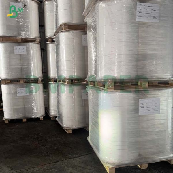 25GSM 28GSM Food Safe Straw Wrapping Paper Slitted Rolls With Texture