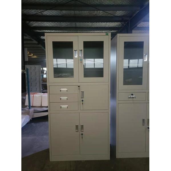 Glass Door Cold Rolled Steel Filing Cupboard Storage Office Furniture
