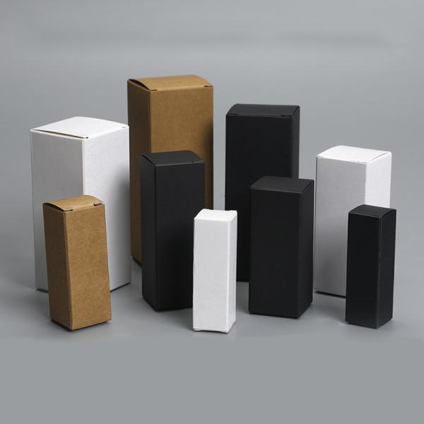 Custom Small Paper Boxes White Cardboard  Kraft Black Cardboard For Essential Oil Bottles Packaging