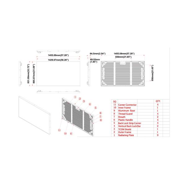 Urhealth 65 inch LCD display brightness panel for outdoor kiosk
