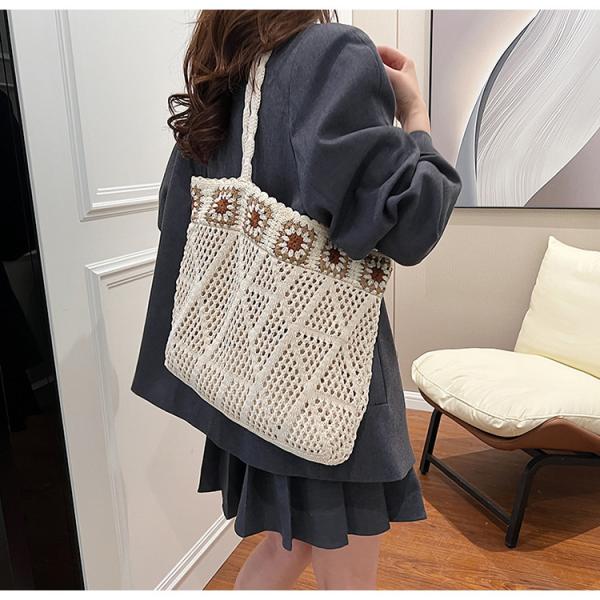 Raffia Straw Bags Tote Summer Beach Purses Wholesale New Ethnic Style Beach Bags Women Paper Straw Crochet Tote Bags Large Capacity Raffia Braided Handbags