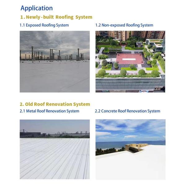 20m Length Waterproof Pvc Walkable Membrane White Shade Pvc Sheet Membrane