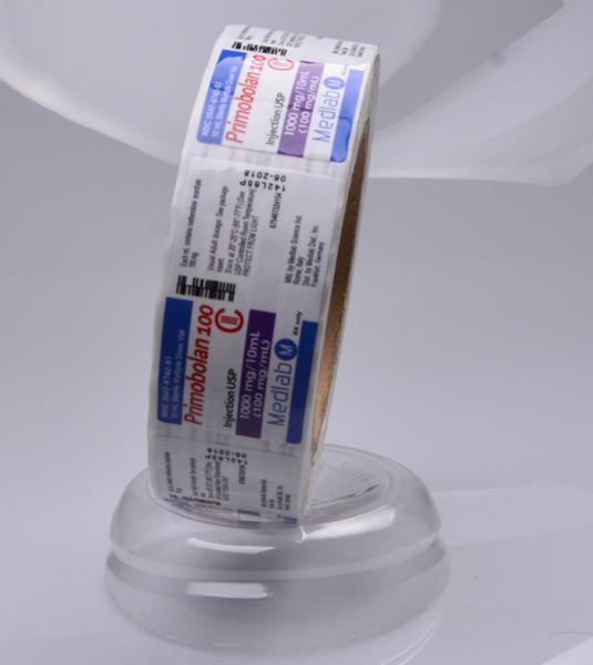 Customised adhesive plastic PP PE PET sticker label for vial packaging