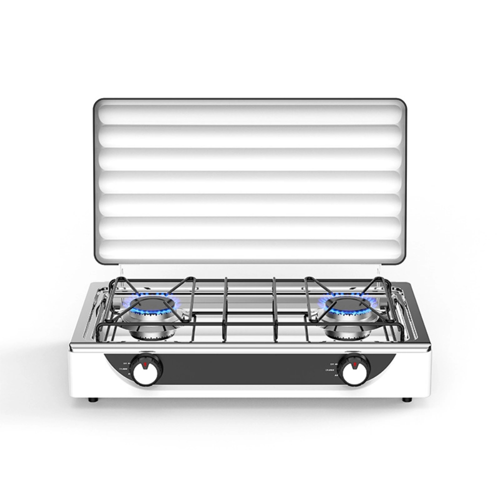Compact Double Burner Gas Stove Ideal for Small Restaurants and Catering