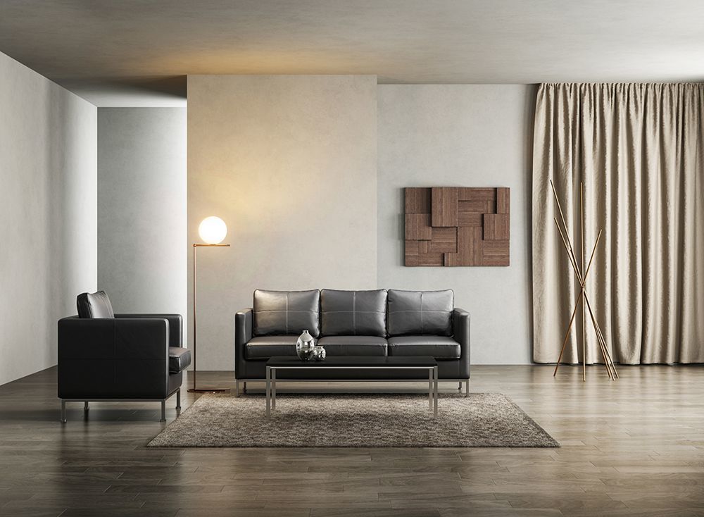 Eastman Minimalist Waiting Area Sofa Reception Sofa With Solid Wood Frame