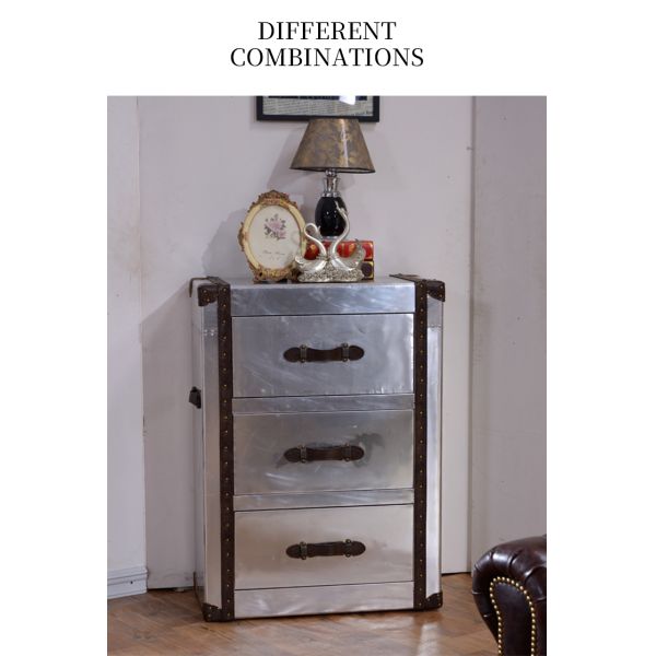 Nidea #8615 Aluminum for Industrial Loft Style Handmade Durable Multifunction Living Room Cabinet Side Table