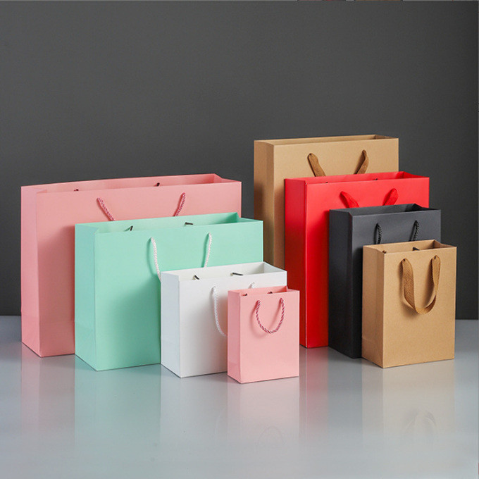 Многоразовая Biodegradable верхняя сумка ручки подгоняла сумку подарка Kraft бумажную упаковывая