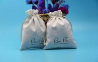 Petits sacs de cordon simples de coton, poche blanche de cordon de coton de poignée de corde
