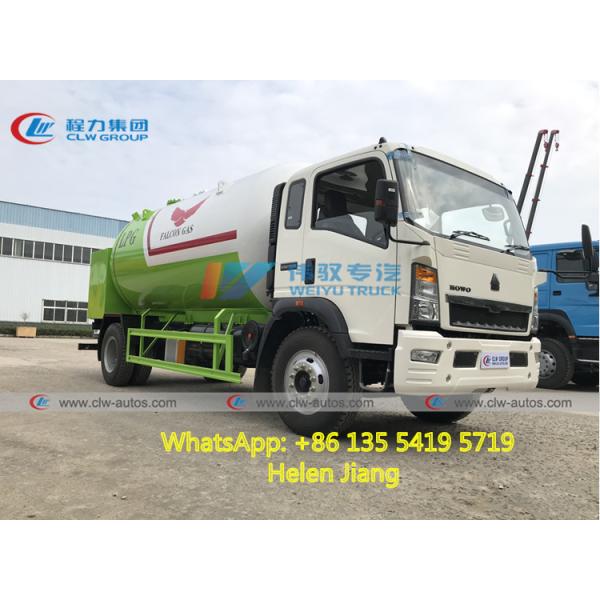 HOWO 6 Wheels 160HP 15000L RHD LPG Bobtail Tanker Truck