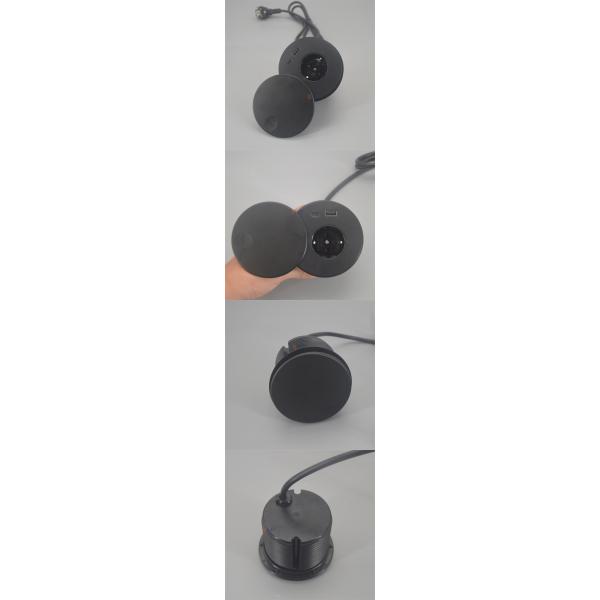 Multifunctional 4.92 Ft Extension Cord 1 EU AC Outlet and 2 USB Ports For Office Furniture Sofa Home Desk Power Grommet