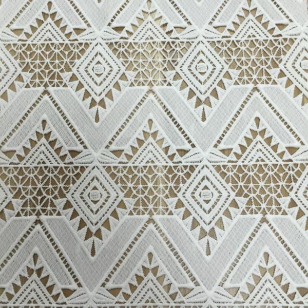 Ivory Geometrics Chemical Lace Embroidery Fashion fabric for Garment Accessories