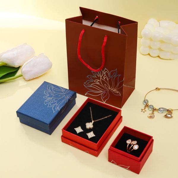 Black Luxury Foam Insert Jewelry Box Paper Packaging Cardboard Jewelry Gift Boxes