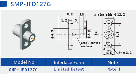 Stainless Steel SMP Male Half Detent Planel Mount SMP Plug 2 Hole Flange Mount Limited Detent Frequency Up To 18GHz