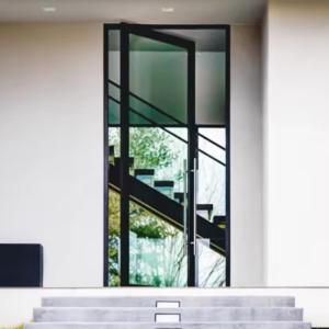 Customizable Powder Coated Aluminum Pivot Door Laminated Glass Pivot Entry Door