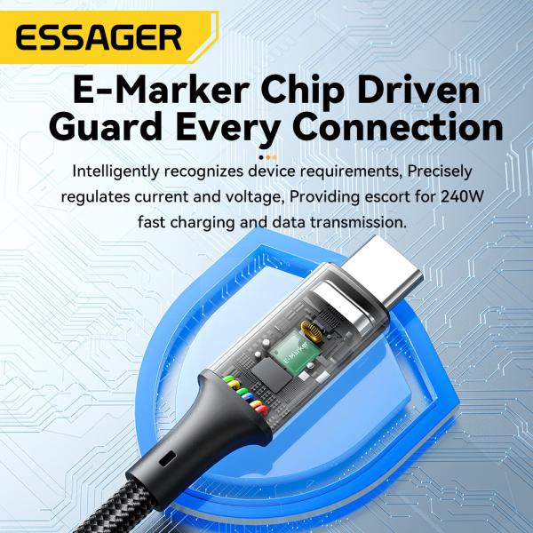 Quick Charge USB C To C Cord 240W With Tinned Copper Conductor