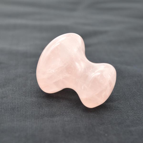 2024 Body Custom Massage Pink Rose Quartz Mushroom Gua Sha Stone Massage Tool with Polished Appearance