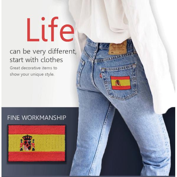 Heat Cutting 3D Embroidered Country Flag Patches 7.5x5cm