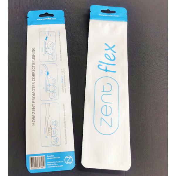 Custom printed Pearl Film plastic cosmetic brush packaging bag