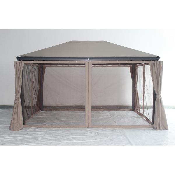 3*4*2.7M Aluminum Garden Gazebo with Rust-Proof Metal Frame and Steel Roof Customized